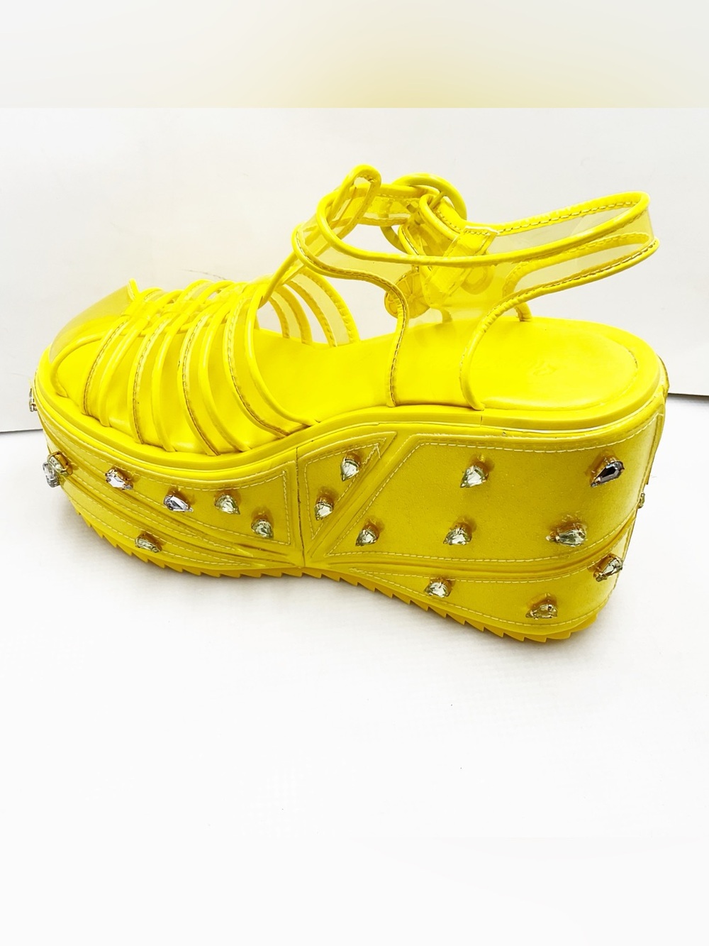 {Sugar Thrillz} Lemon Wedge Sugar Rush Jelly Platform Sandals - Picture 10 of 15